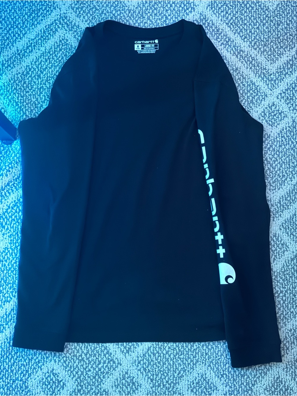 Carhartt Black Long Sleeve Tee with White Interior Label